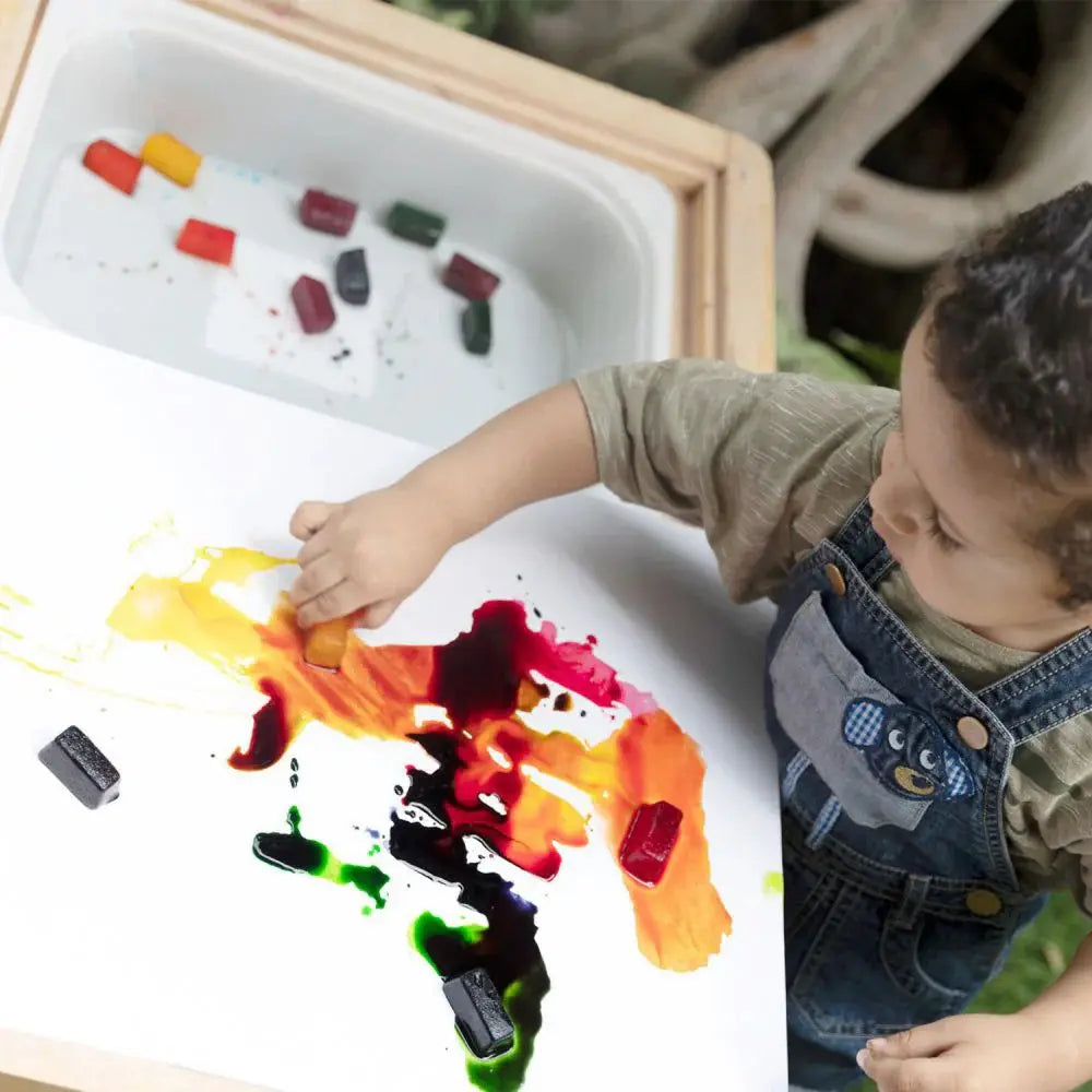 Curious Cub Wood Sensory/Flisat Table for Toddlers,Water &amp; Sand Activity Table with Lids,Sensory Development Play Toy,Kids Study Montessori Furniture,Ideal for Home Play Schools &amp; Kindergarten,Brown | Ages 1-10 Years