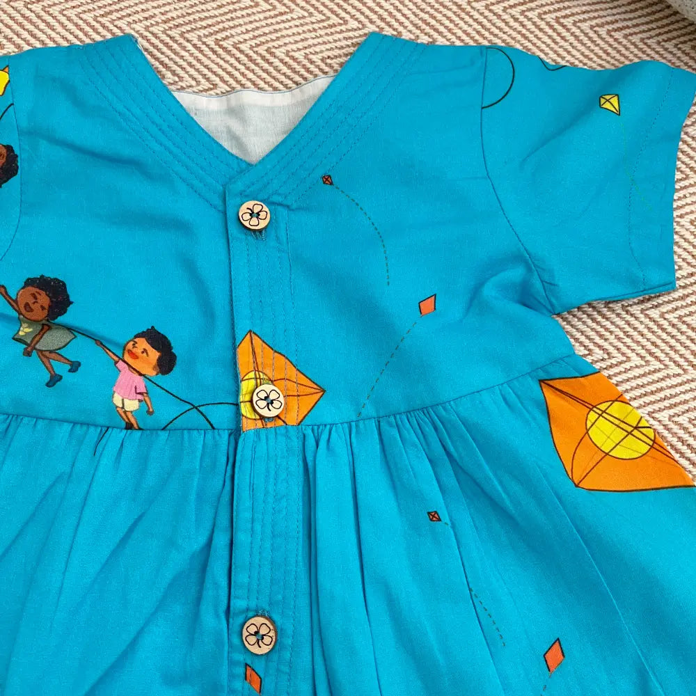 Bhaakur Organic Cotton Frock| Infants and Toddlers| Kite Print