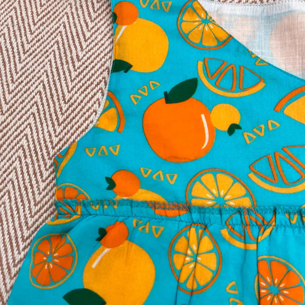 Bhaakur Organic Cotton Frock| Infants and Toddlers| Dancing Oranges
