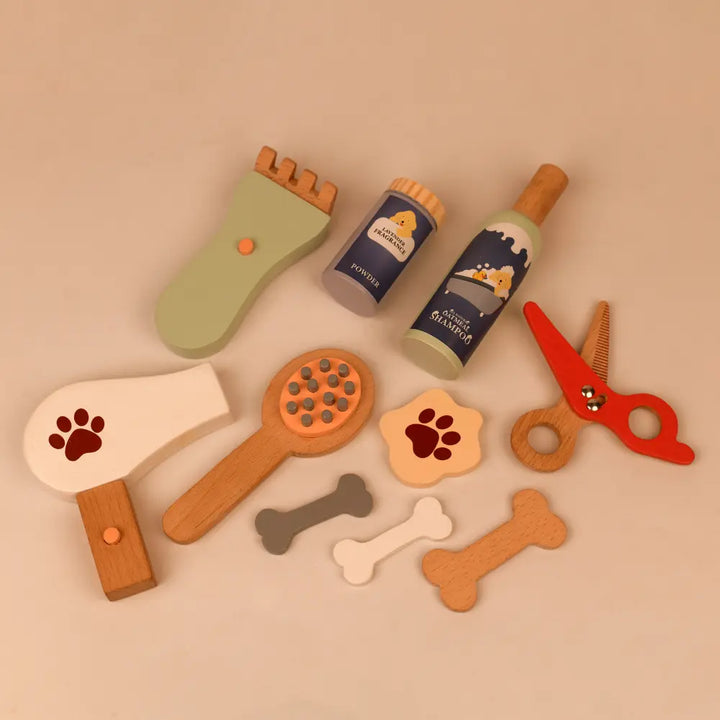 PlayBox Pet Grooming Play Set Wooden Toy