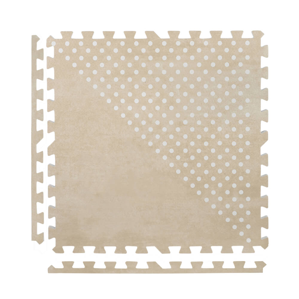 White Patterned Polka in Beige - Shapes