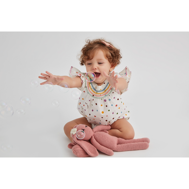 Furr Balls Printed Polka Dotted Romper