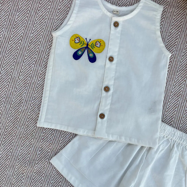 Bhaakur Organic Cotton Butterfly Jhabla Set