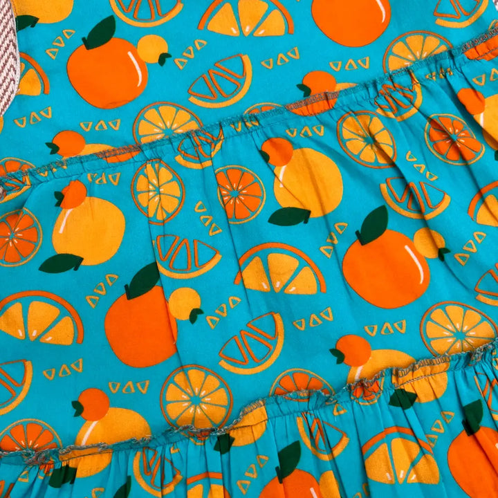 Bhaakur Organic Cotton Frock| Infants and Toddlers| Dancing Oranges