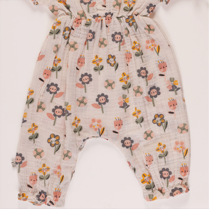 Furr Balls Half Sleeves Jumpsuit - Off White