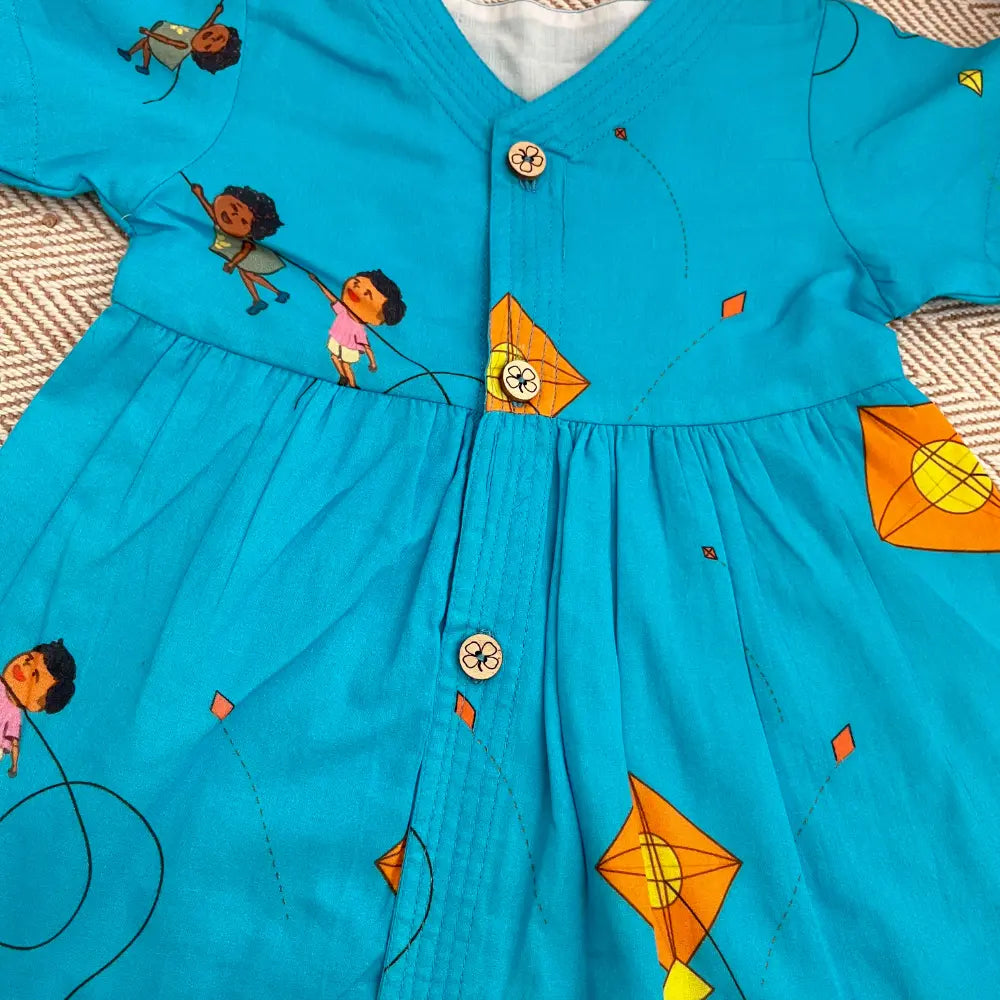 Bhaakur Organic Cotton Frock| Infants and Toddlers| Kite Print