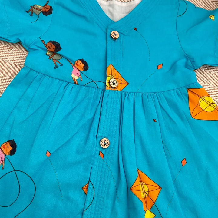 Bhaakur Organic Cotton Frock| Infants and Toddlers| Kite Print