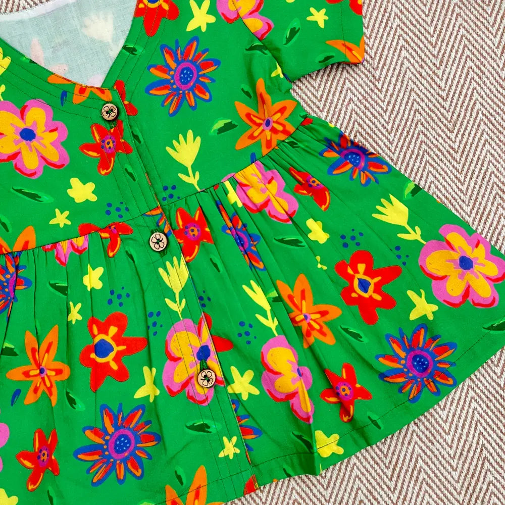 Bhaakur Organic Cotton Frock|Infants and Toddlers| Spring Floral