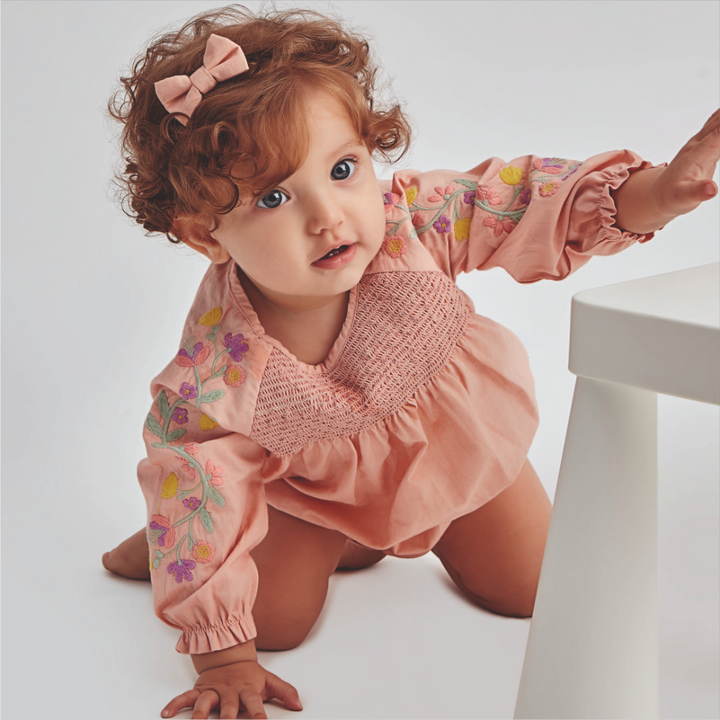 Furr Balls Full Sleeves Romper - Pink