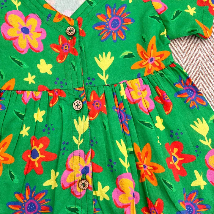 Bhaakur Organic Cotton Frock|Infants and Toddlers| Spring Floral