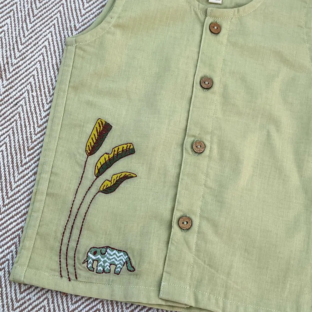 Bhaakur Organic Cotton Elephant Jhabla Set