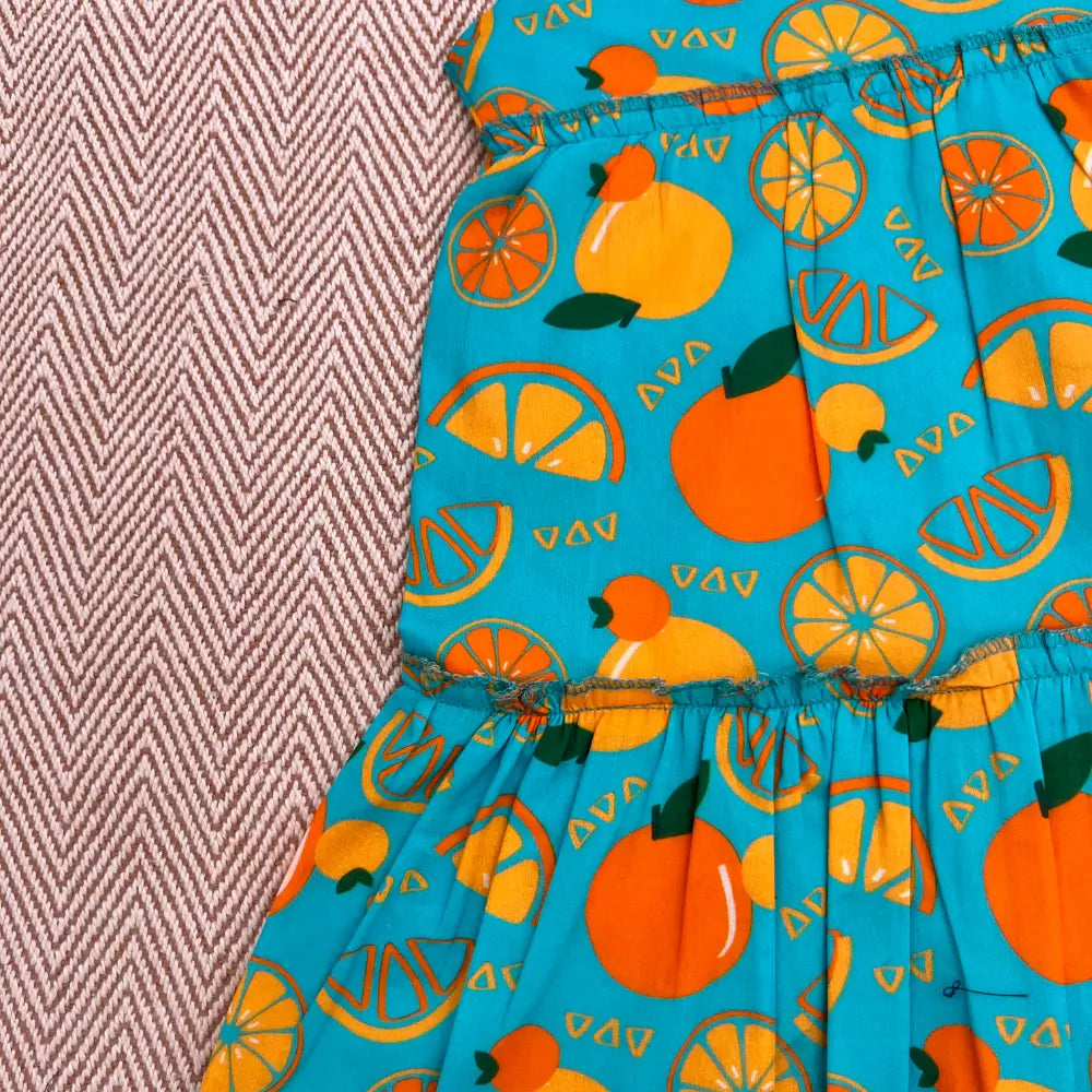 Bhaakur Organic Cotton Frock| Infants and Toddlers| Dancing Oranges