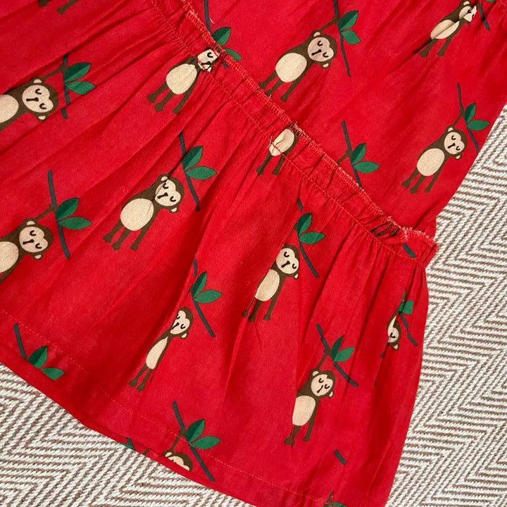 Bhaakur Organic Cotton Frock| Infants and Toddlers| Monkey Print