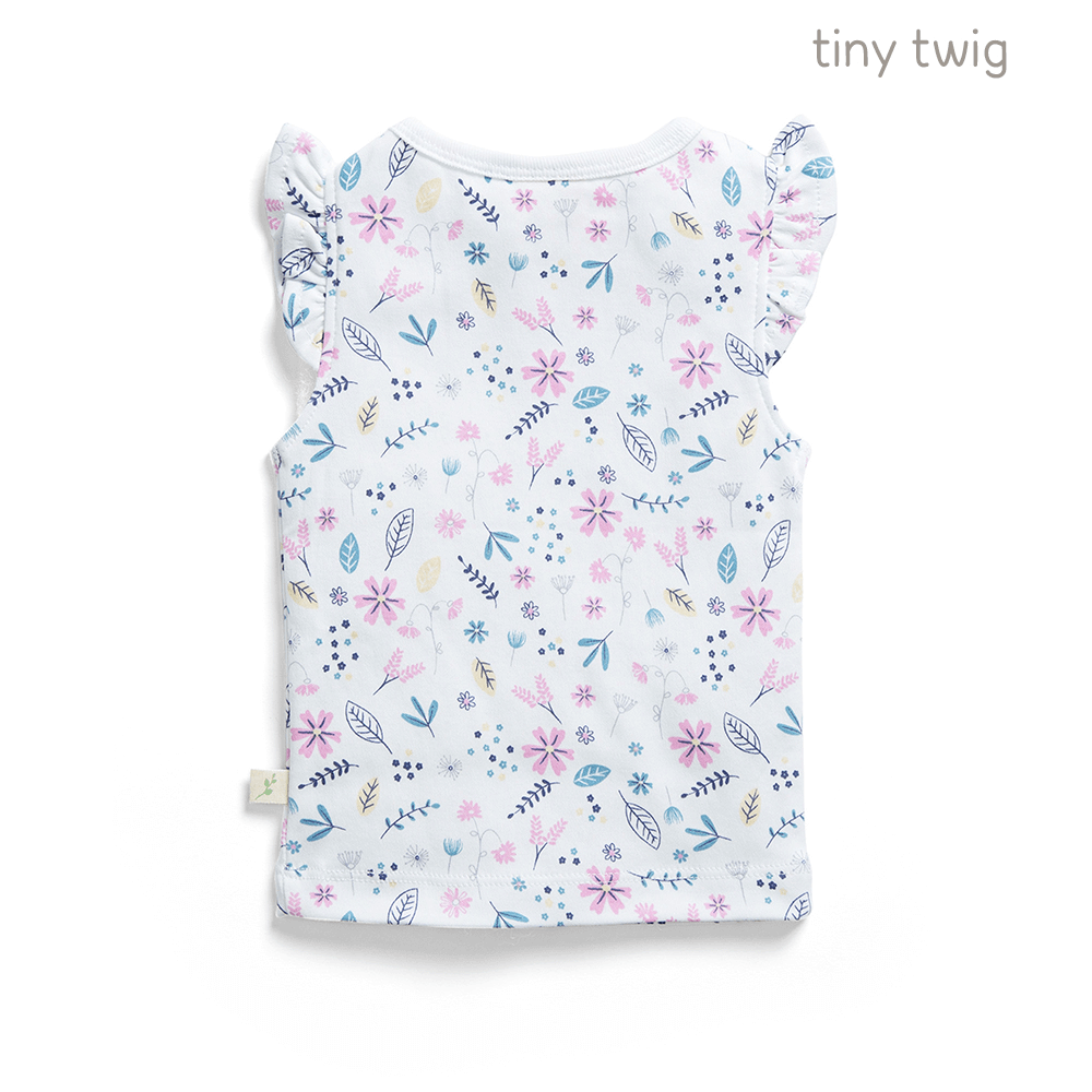 Tiny Twig Cap Slv Tee Porcelain Floral