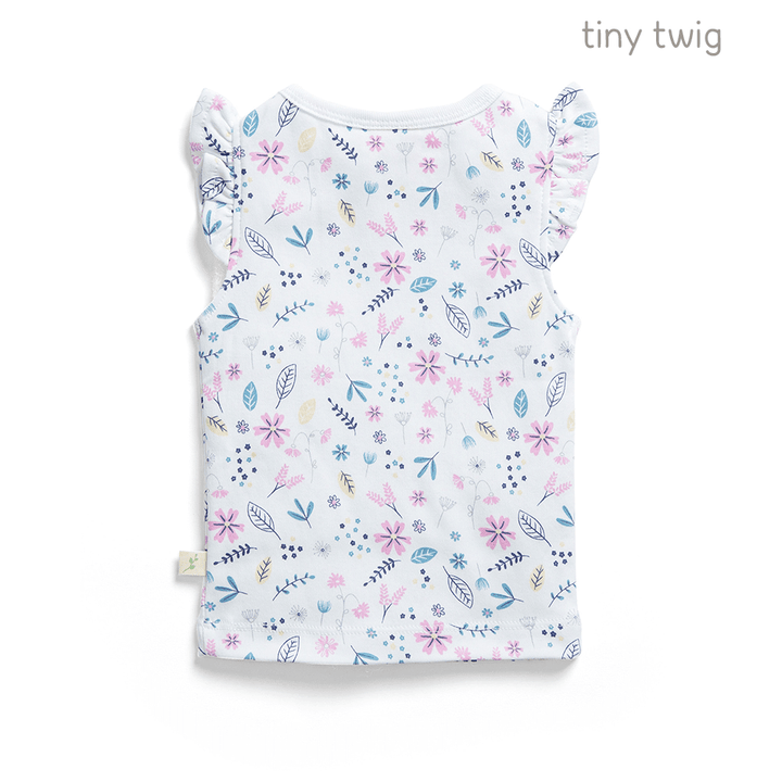 Tiny Twig Cap Slv Tee Porcelain Floral