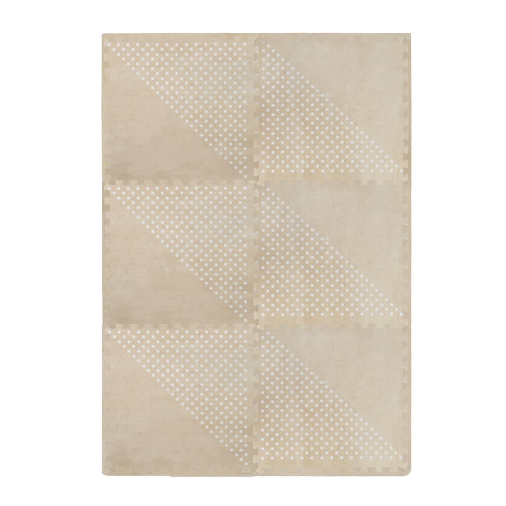 White Patterned Polka in Beige - Shapes