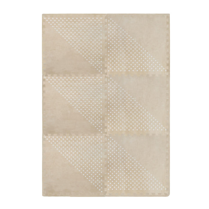 White Patterned Polka in Beige - Shapes