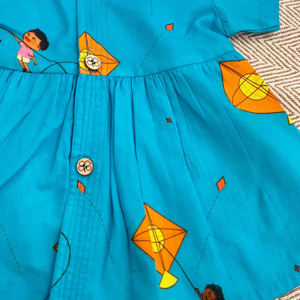 Bhaakur Organic Cotton Frock| Infants and Toddlers| Kite Print