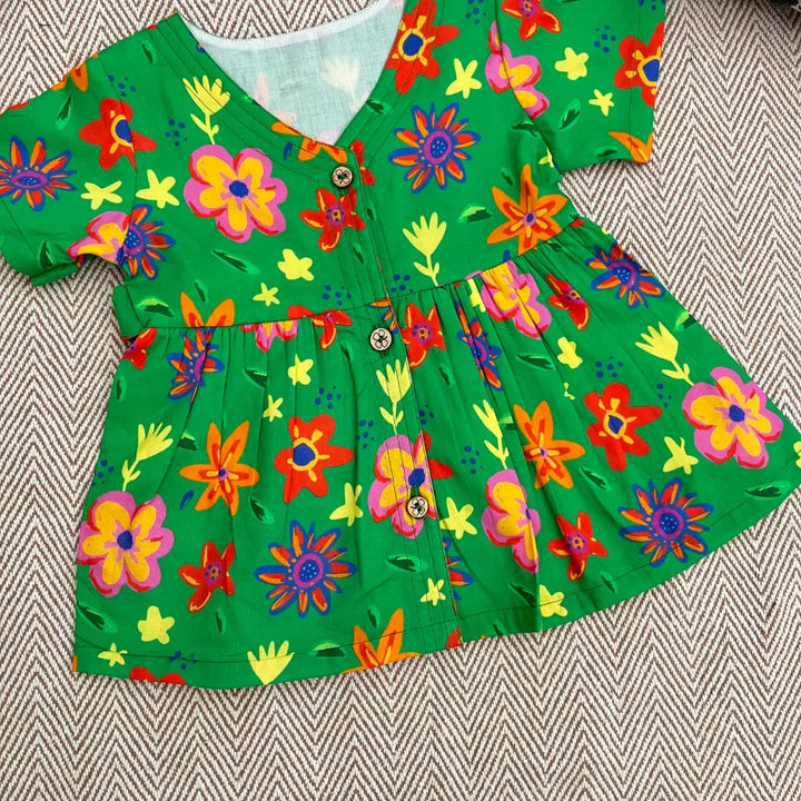 Bhaakur Organic Cotton Frock|Infants and Toddlers| Spring Floral