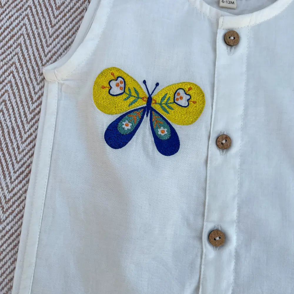 Bhaakur Organic Cotton Butterfly Jhabla Set