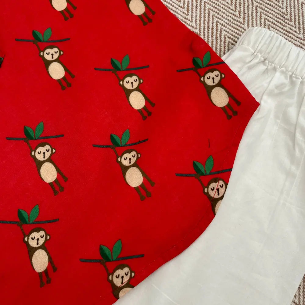 Bhaakur Organic Cotton Unisex Monkey Kurta Set