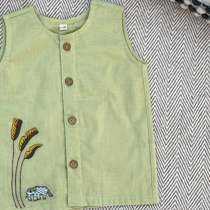 Bhaakur Organic Cotton Elephant Jhabla Set