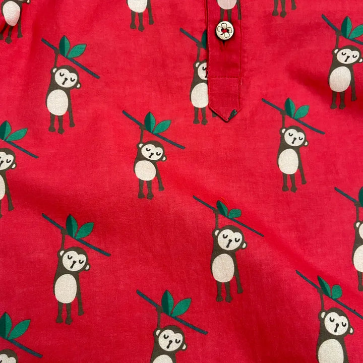 Bhaakur Organic Cotton Unisex Monkey Kurta Set