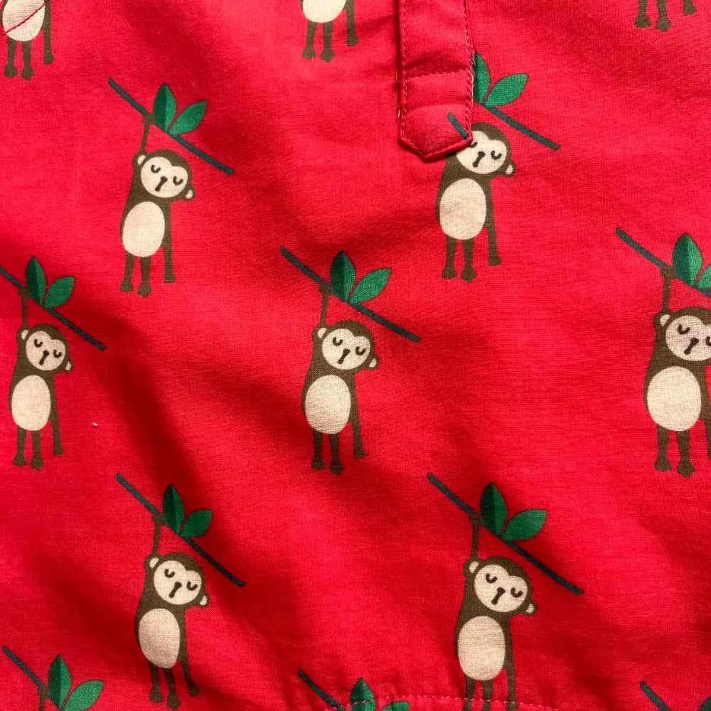 Bhaakur Organic Cotton Monkey Kurta Set for Girls