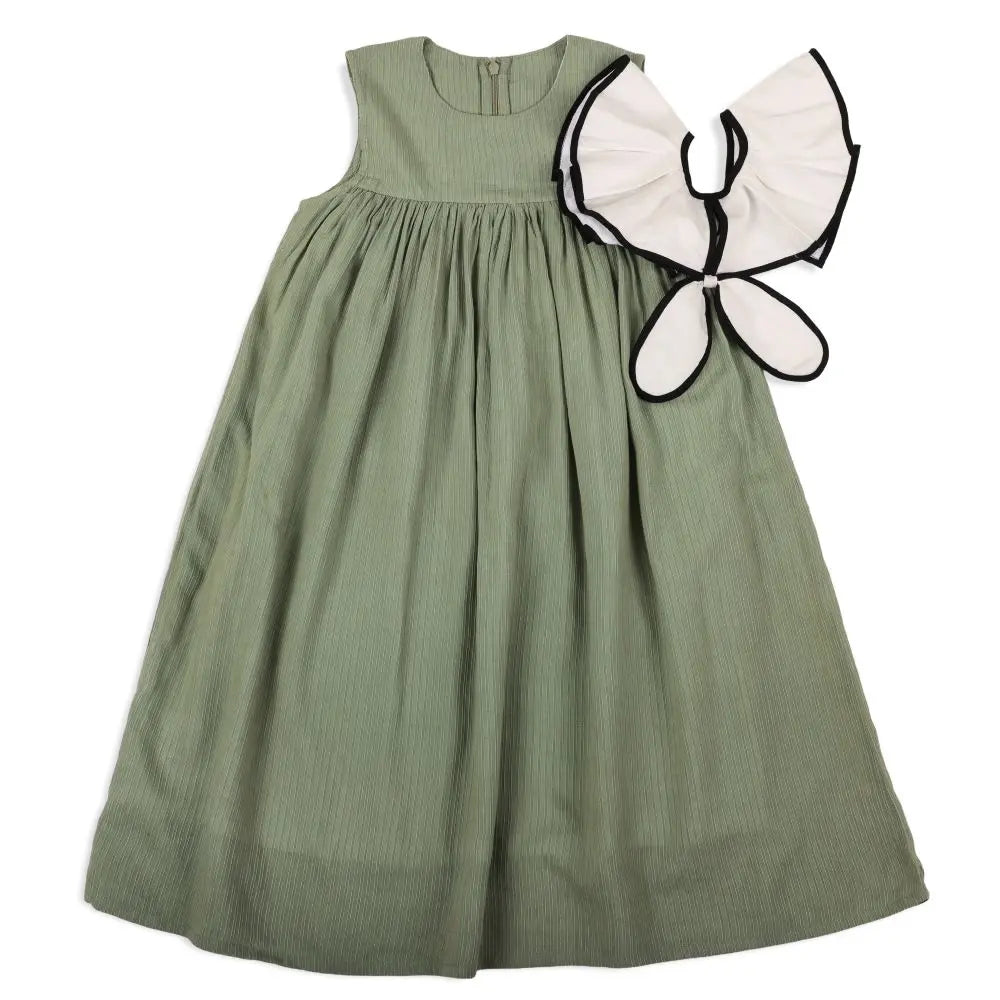 Moobaa Girls Clothing The Tracing Olive Dress