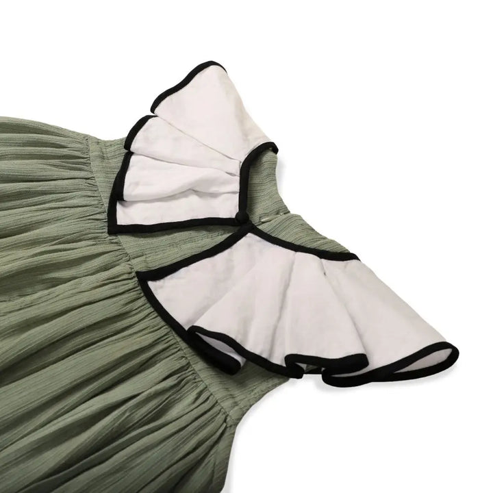 Moobaa Girls Clothing The Tracing Olive Dress