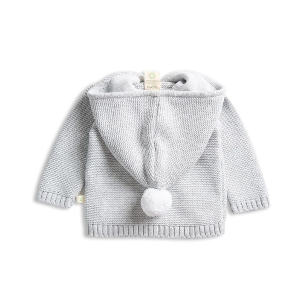 Tiny Twig Knitted Hoodie Grey Marle