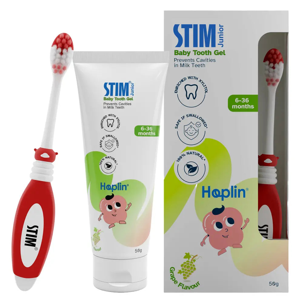 STIM Junior Baby Toothpaste | With Soft Brush | 6-36 Months - Grape