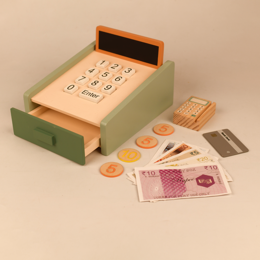 Playbox Funny Money - Cashier Wooden Toy