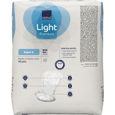 Abena Light Super 4 Incontinence Pads - 850 ml absorbency