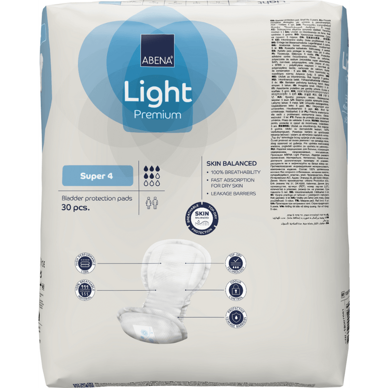 Abena Light Super 4 Incontinence Pads - 850 ml absorbency