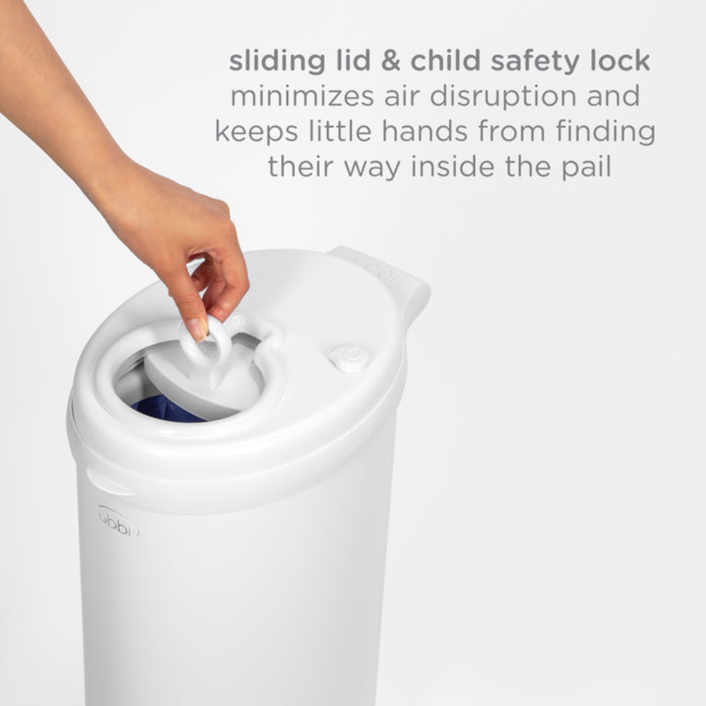 Ubbi Steel Odor Locking Diaper Pail - White