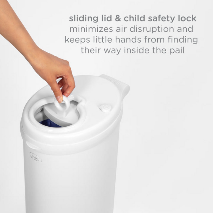 Ubbi Steel Odor Locking Diaper Pail - White