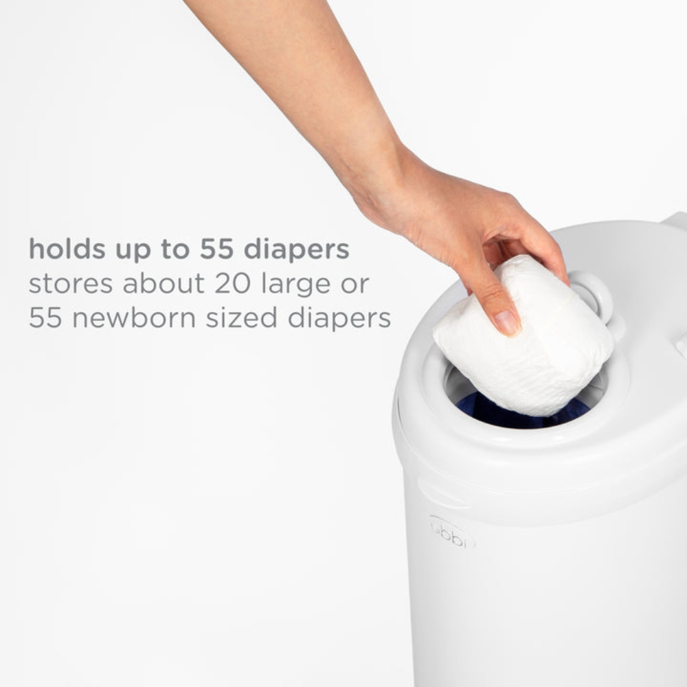 Ubbi Steel Odor Locking Diaper Pail - White