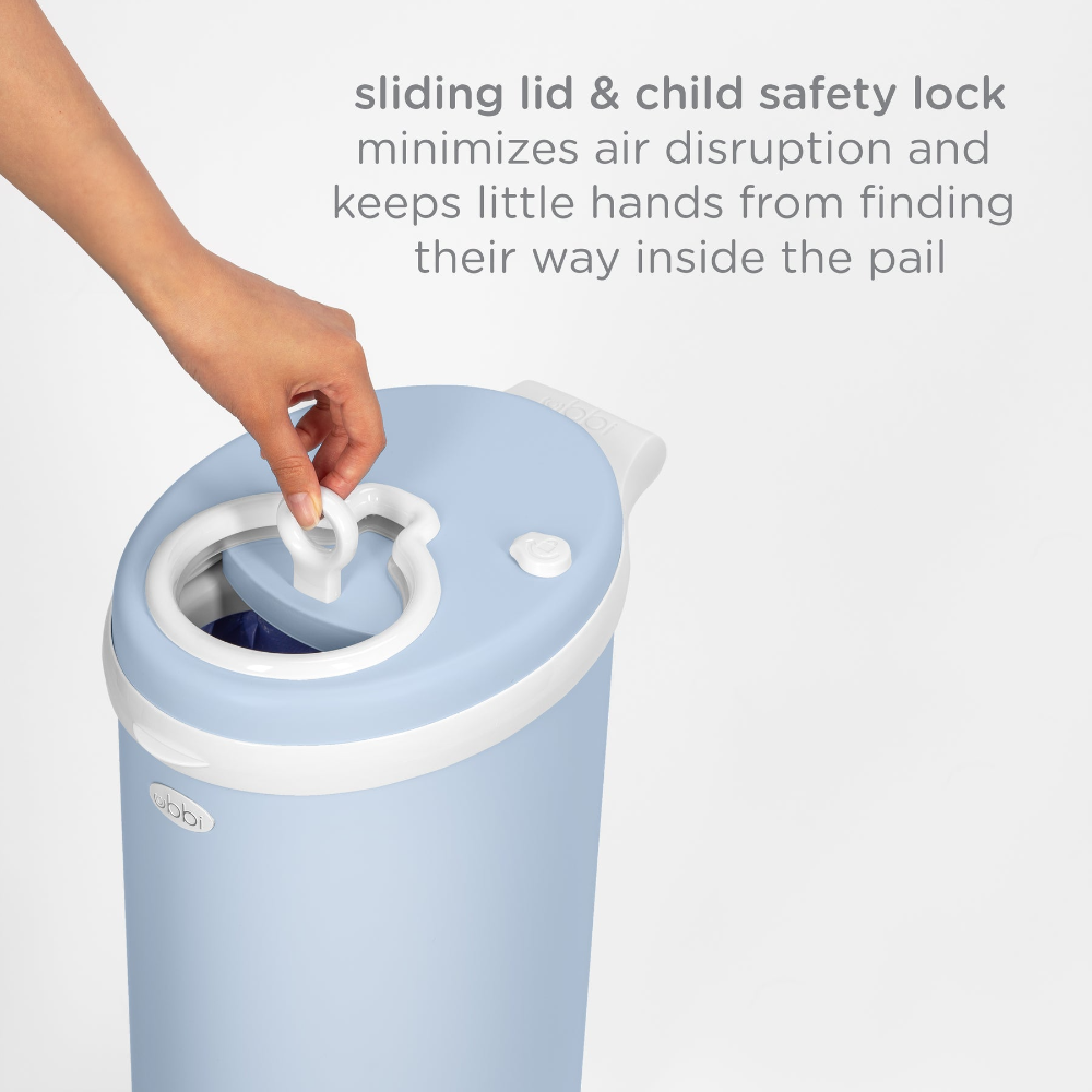 Ubbi Steel Odor Locking Diaper Pail - Cloudy Blue