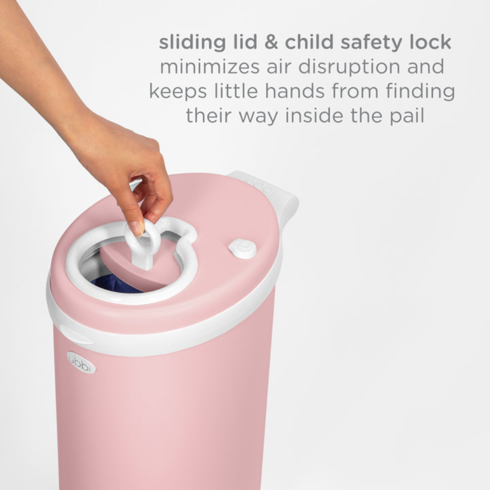 Ubbi Steel Odor Locking Diaper Pail - Matte Pink