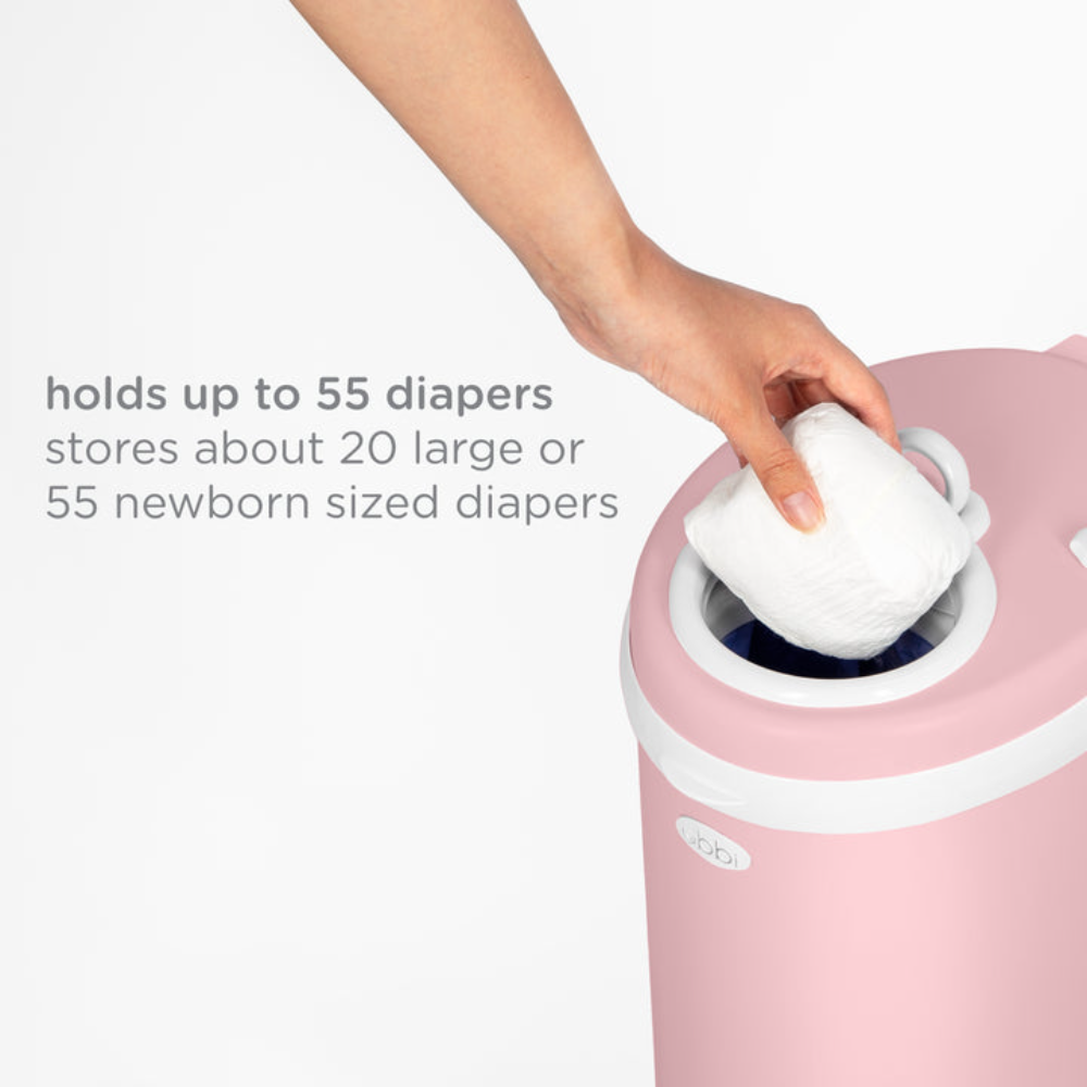 Ubbi Steel Odor Locking Diaper Pail - Matte Pink