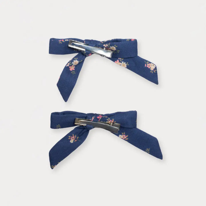 Early Sunday Grace Clip - Ditsy Bouquet Navy Blue