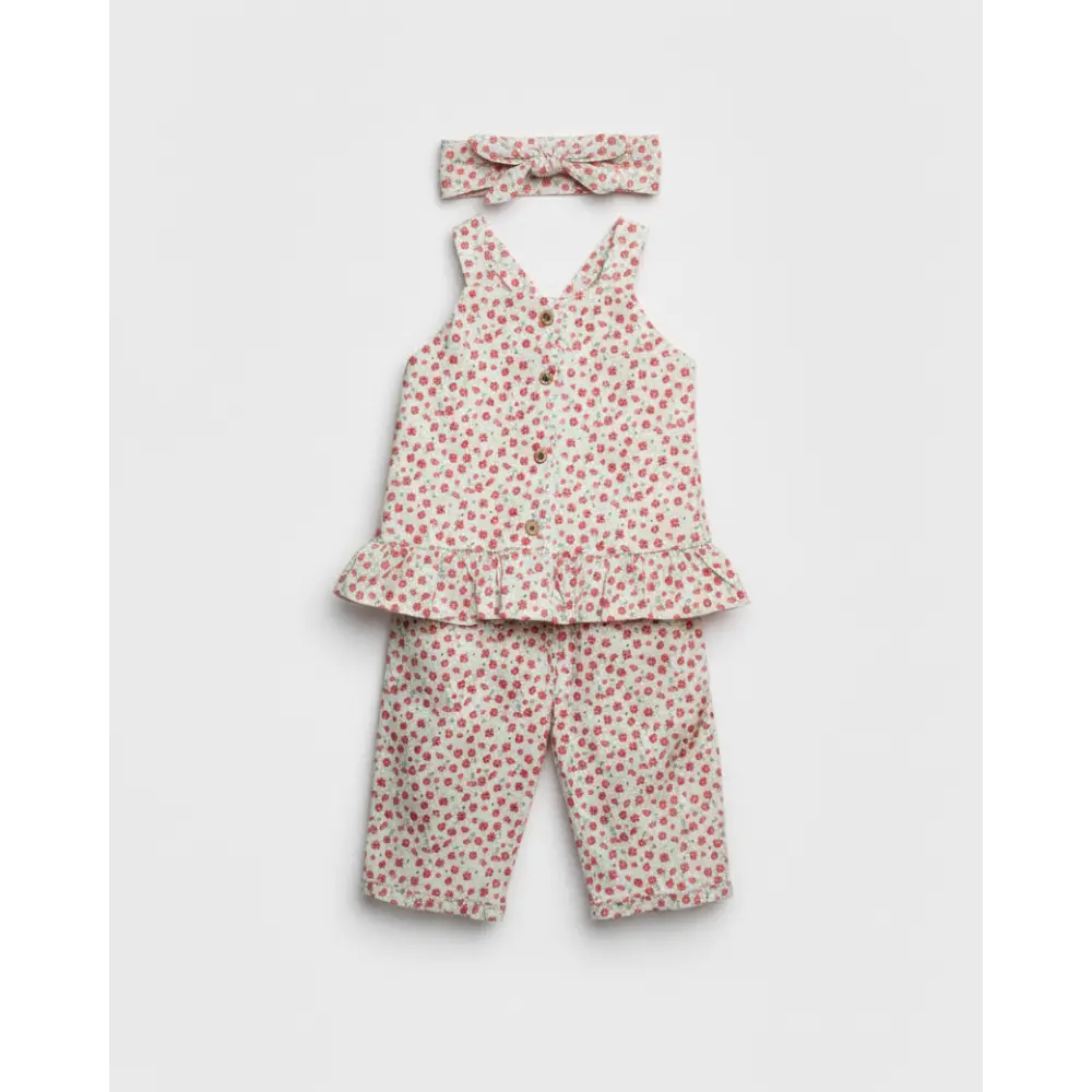Pattuti- Floral Printed Set + Hairband