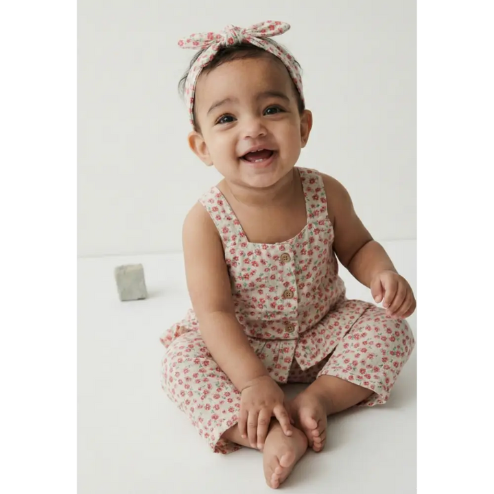 Pattuti- Floral Printed Set + Hairband