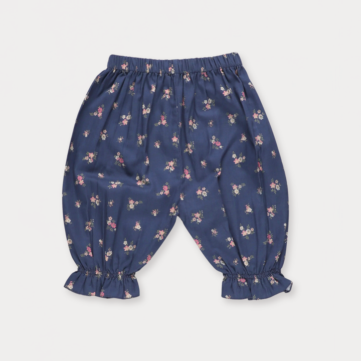 Early Sunday Poppy Baby Bloomer Trousers For Girls - Ditsy Bouquet Navy