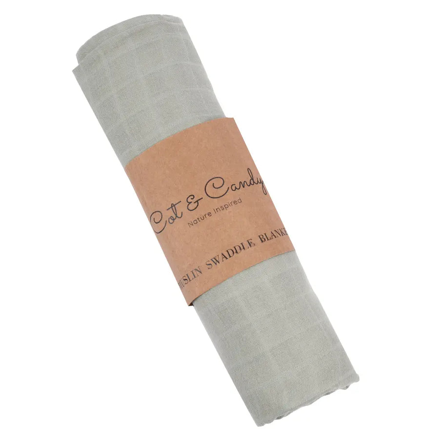 Cot & Candy Baby Organic Cotton Muslin Swaddle Wrap-Sage