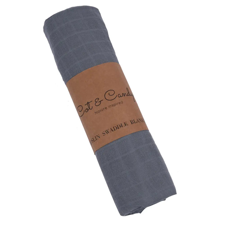 Cot &amp; Candy Baby Organic Muslin Swaddle Wrap-Aqua