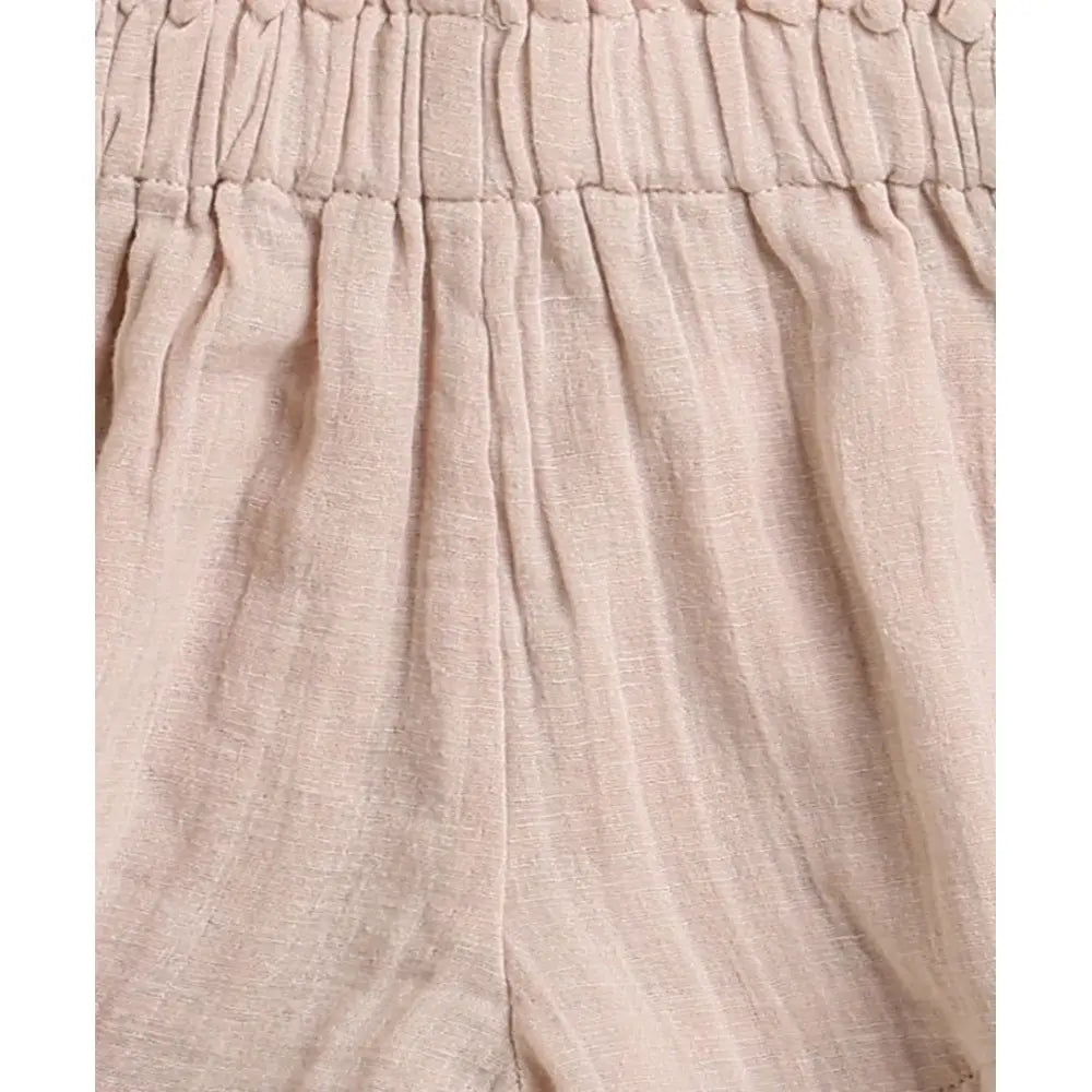 Sweetlime By AS Pumpkin &amp; Floral Print Ruffle Organic Cotton Co-ord Set - Off-White &amp; Peach