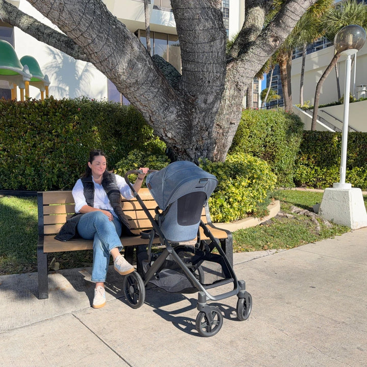UPPAbaby Vista V3 Reversible Seat Stroller, Flat Recline, Multiple Seat Configurations, Converts to Sibling Stroller, Includes Insect Net and Rain Cover, up to 4 Years - James/Black