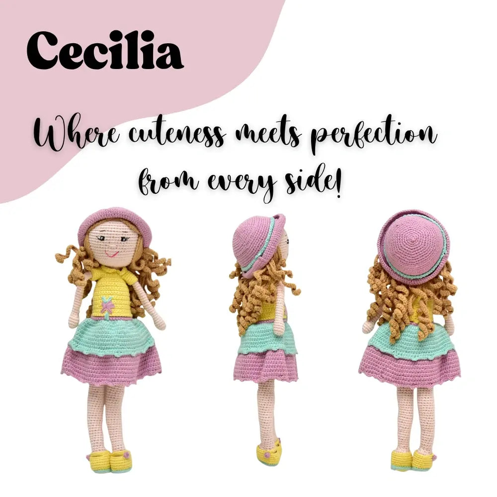 Happy Threads Handcrafted Cecilia Crochet Doll – Perfect for Playtime &amp; Collectors